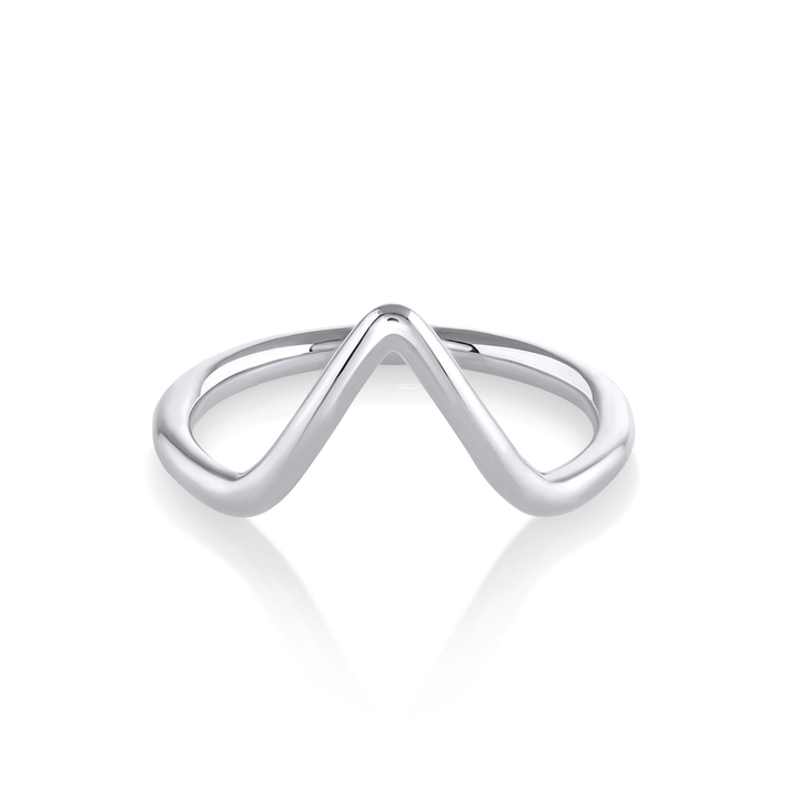 14K Solid Yellow Gold Unique V Shape Plain Wedding Band - Doozy Diamonds