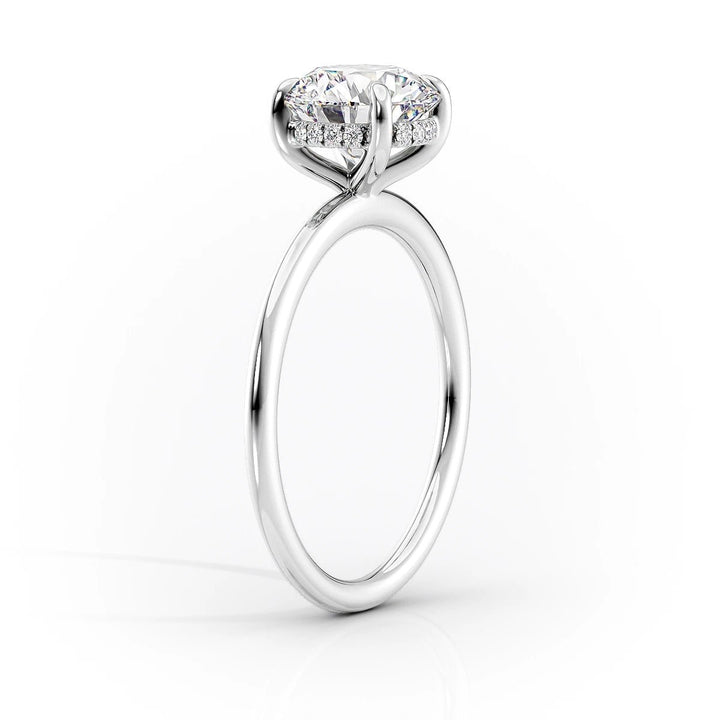 Buy pear cut hidden halo diamond engagement ring with free shipping