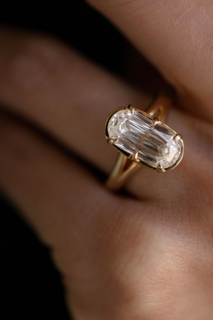 3.70CT Scissor Cut Elongated Cushion F - VS Lab Grown Diamond Unique Wedding Ring Set - Doozy Diamonds