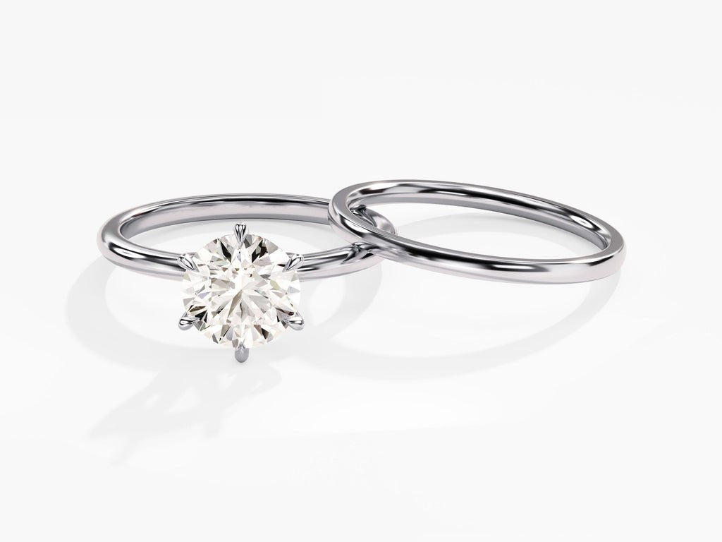 1.50CT Round Cut Solitaire F - VS Lab Grown Diamond Engagement Ring Set - Doozy Diamonds