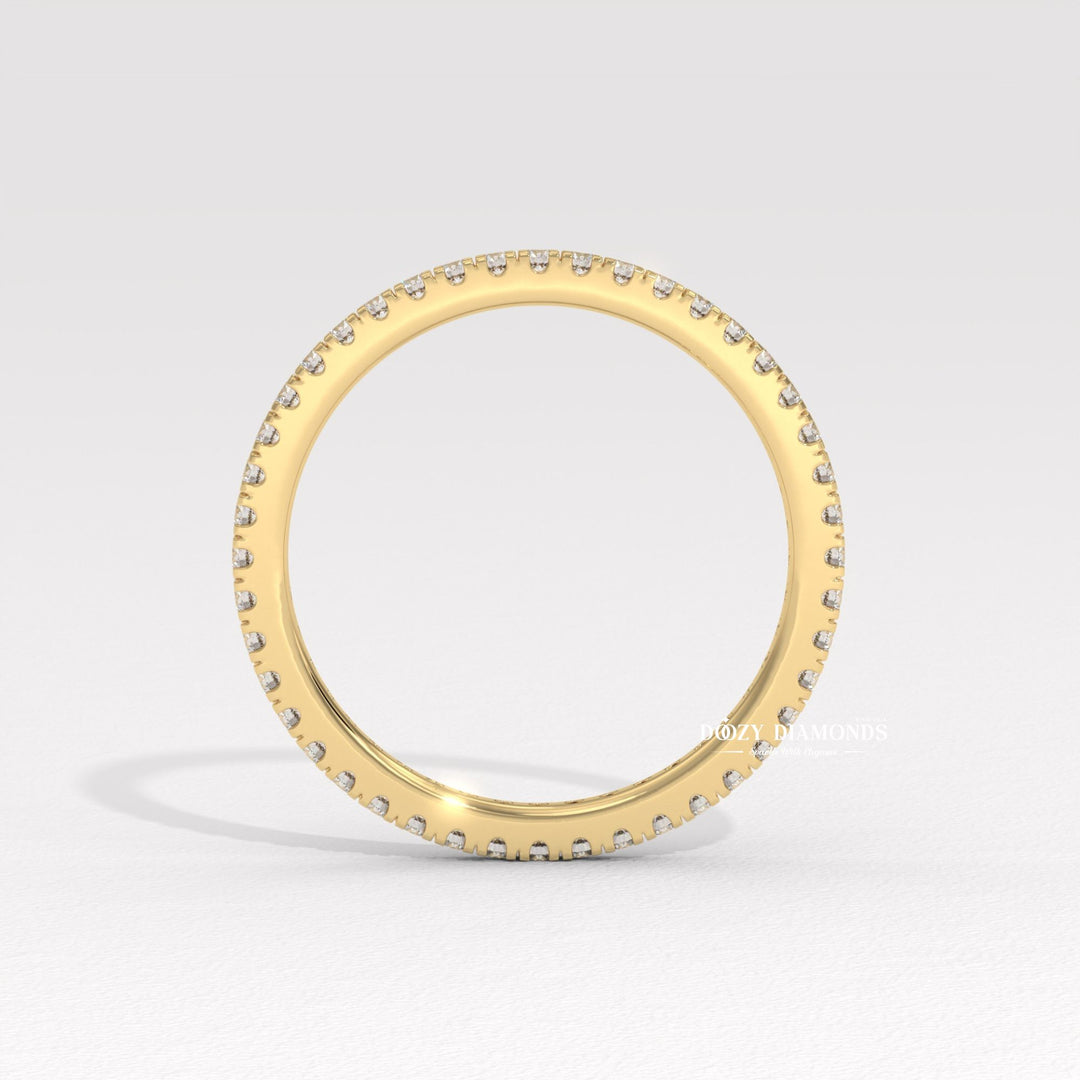 1.90MM Eternity diamond band stacked with engagement ring