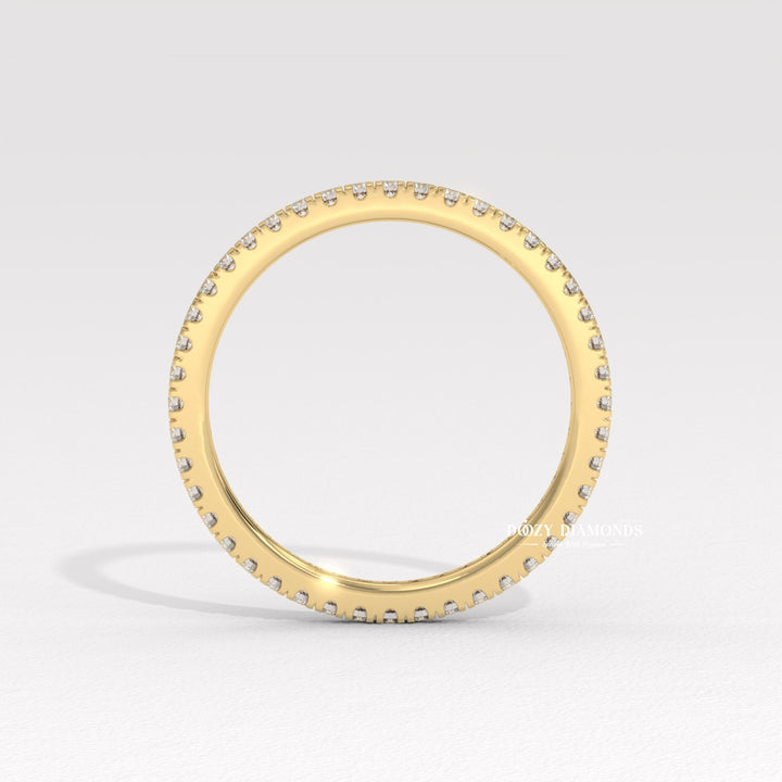 1.90MM Eternity diamond band stacked with engagement ring