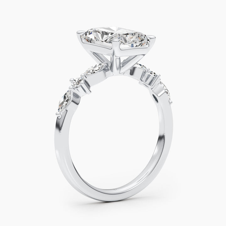 Radiant solitaire engagement ring with certified lab grown diamond