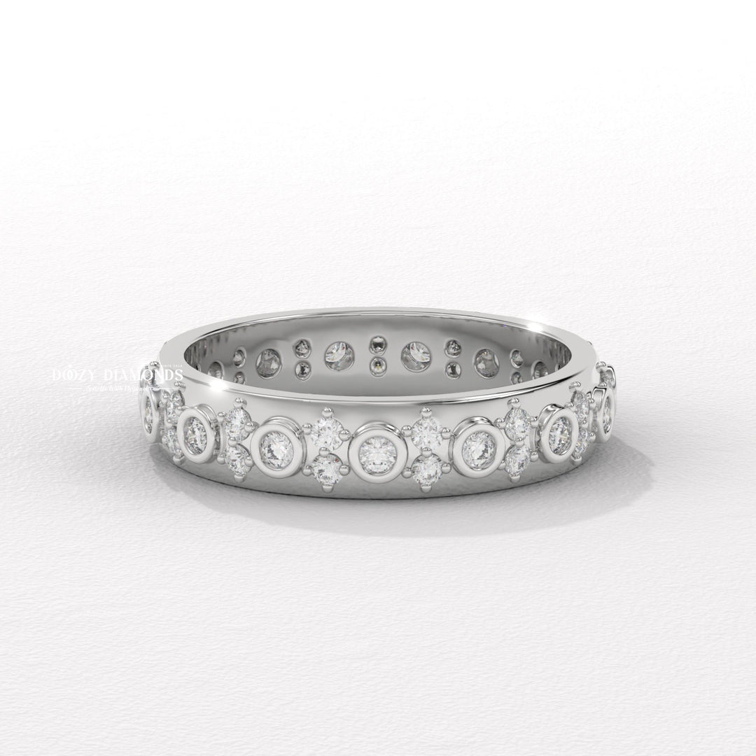 Flush Set diamond wedding band in yellow gold