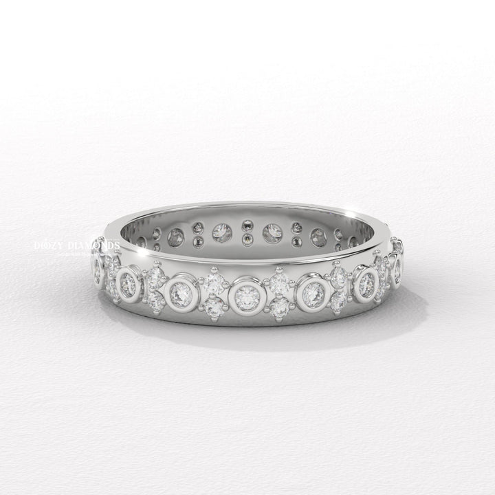 Flush Set diamond wedding band in yellow gold