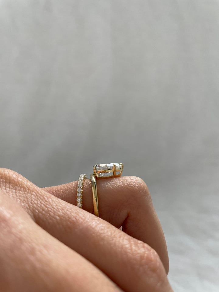 2.10 - 4.10 CT Pear Cut Lab Grown Diamond Double Band Engagement Ring - Doozy Diamonds