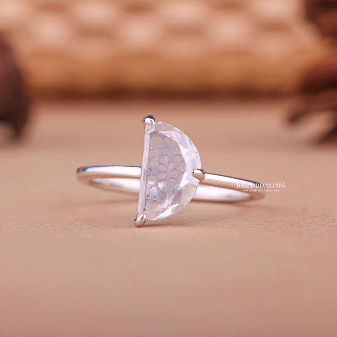 1.0CT half moon cut art deco engagement ring available to buy now