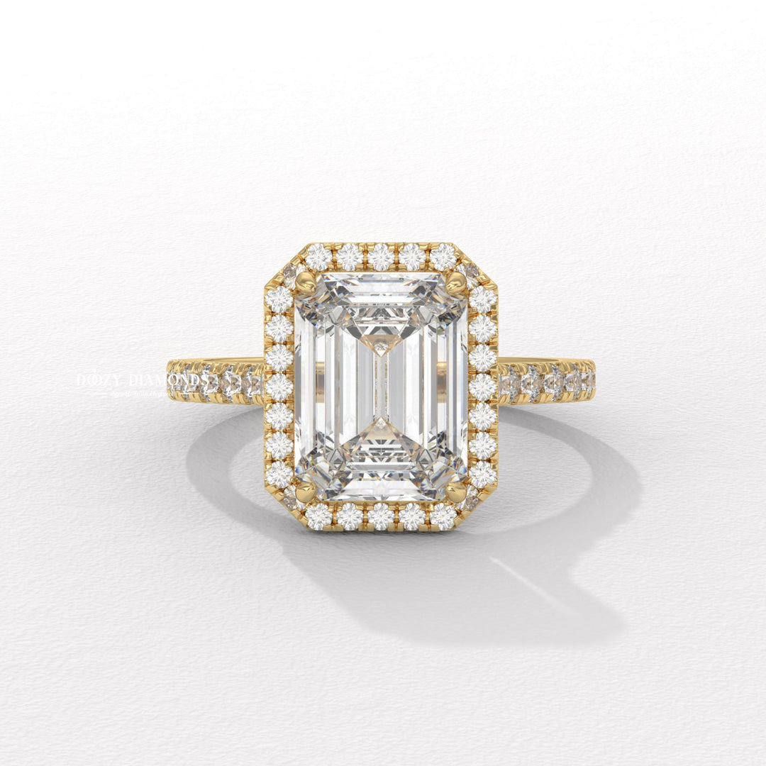 Shop emerald pave lab grown diamond engagement ring