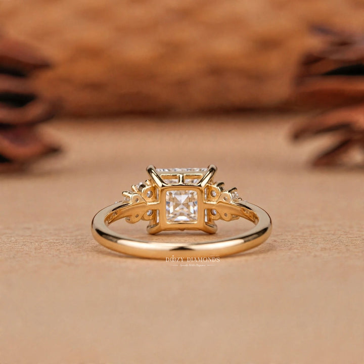 2.50CT Princess Cut Lab Grown Diamond Cluster Engagement Ring For Her