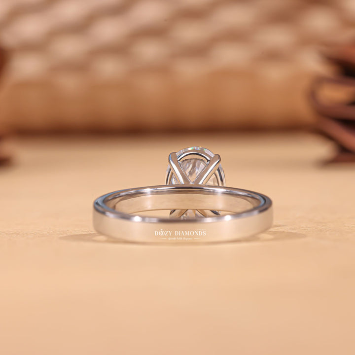 Classic oval solitaire engagement ring crafted for everyday wear
