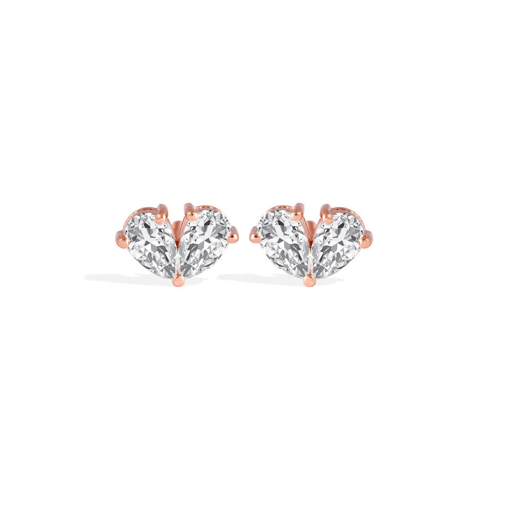 Pear F - VVS Lab - Grown Diamond Two Stone Stud Earrings - Doozy Diamonds