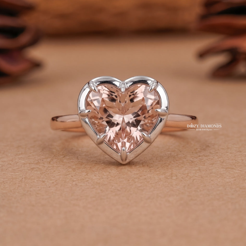 1.50CT Heart Shape Pink VVS2 Lab Grown Diamond Engagement Ring for Women - lab grown diamond engagement ring