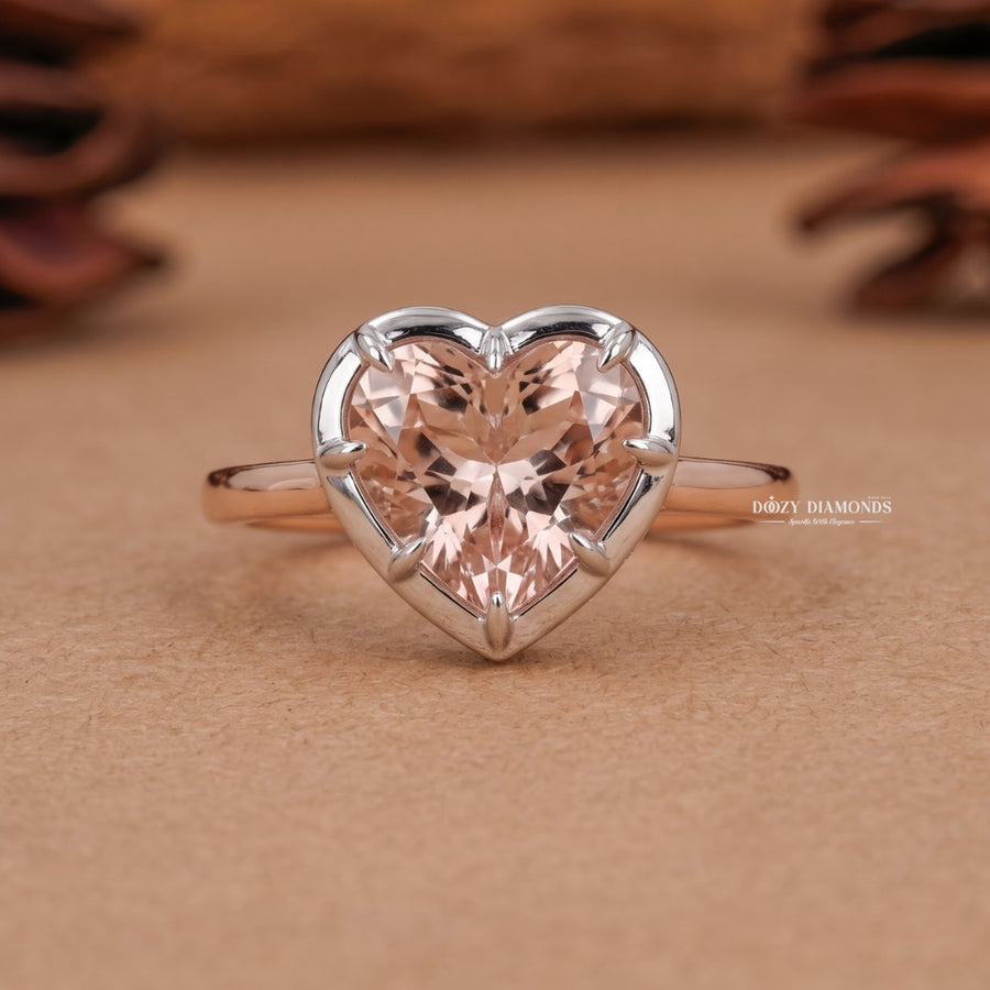 1.50CT Heart Shape Pink VVS2 Lab Grown Diamond Engagement Ring for Women - lab grown diamond engagement ring