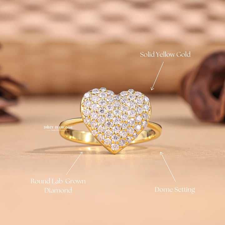 Round cut diamond ring worn on hand