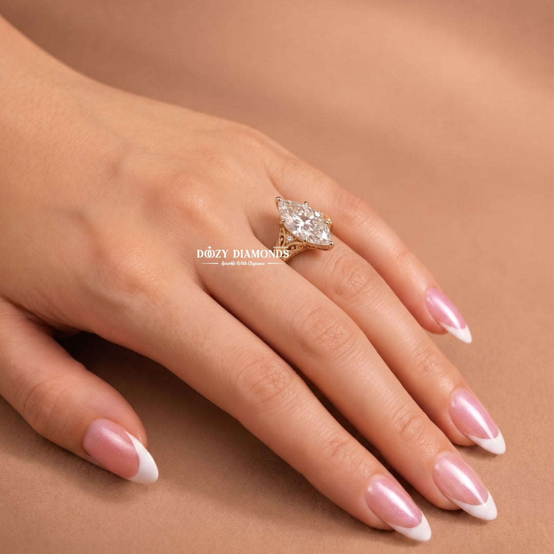 2.50CT Vintage Inspired Hexagon F/VVS2 Lab Grown Diamond Engagement Ring - lab grown diamond engagement ring view 7