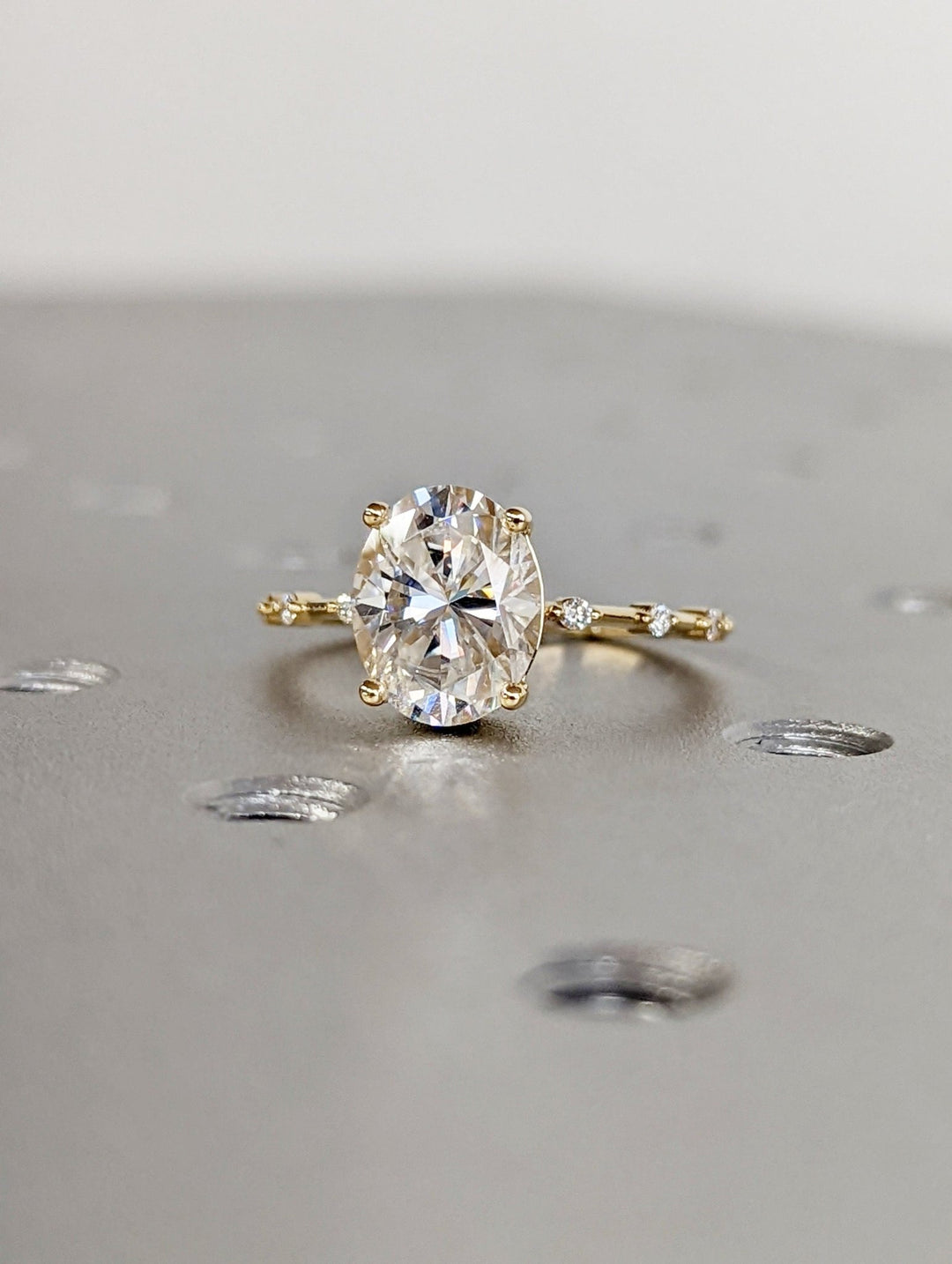 Buy oval cut pave diamond engagement ring with free shipping
