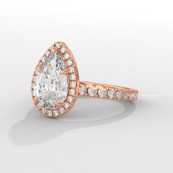 Buy pear cut halo diamond engagement ring with free shipping