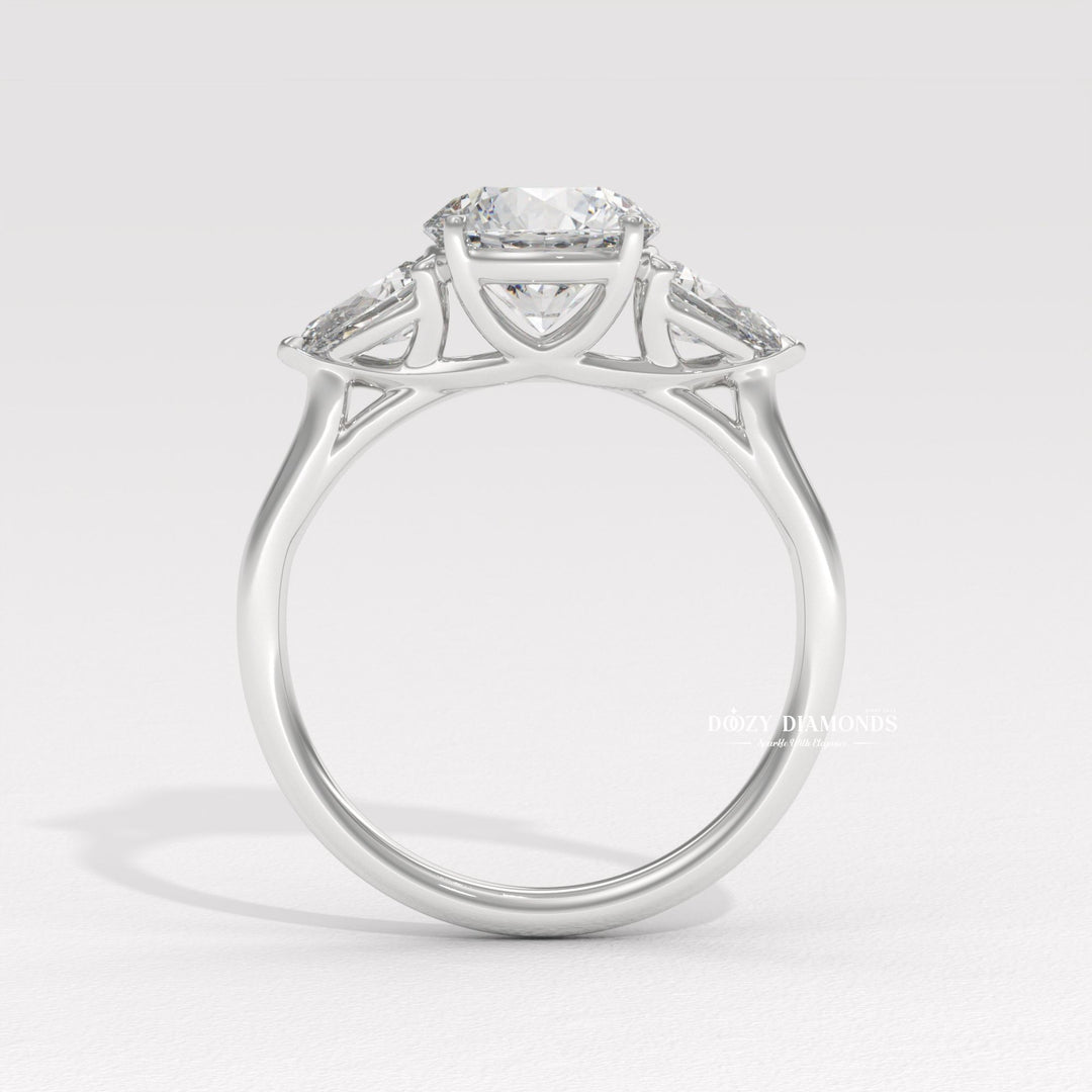 IGI certified round cut diamond in solitaire engagement ring setting