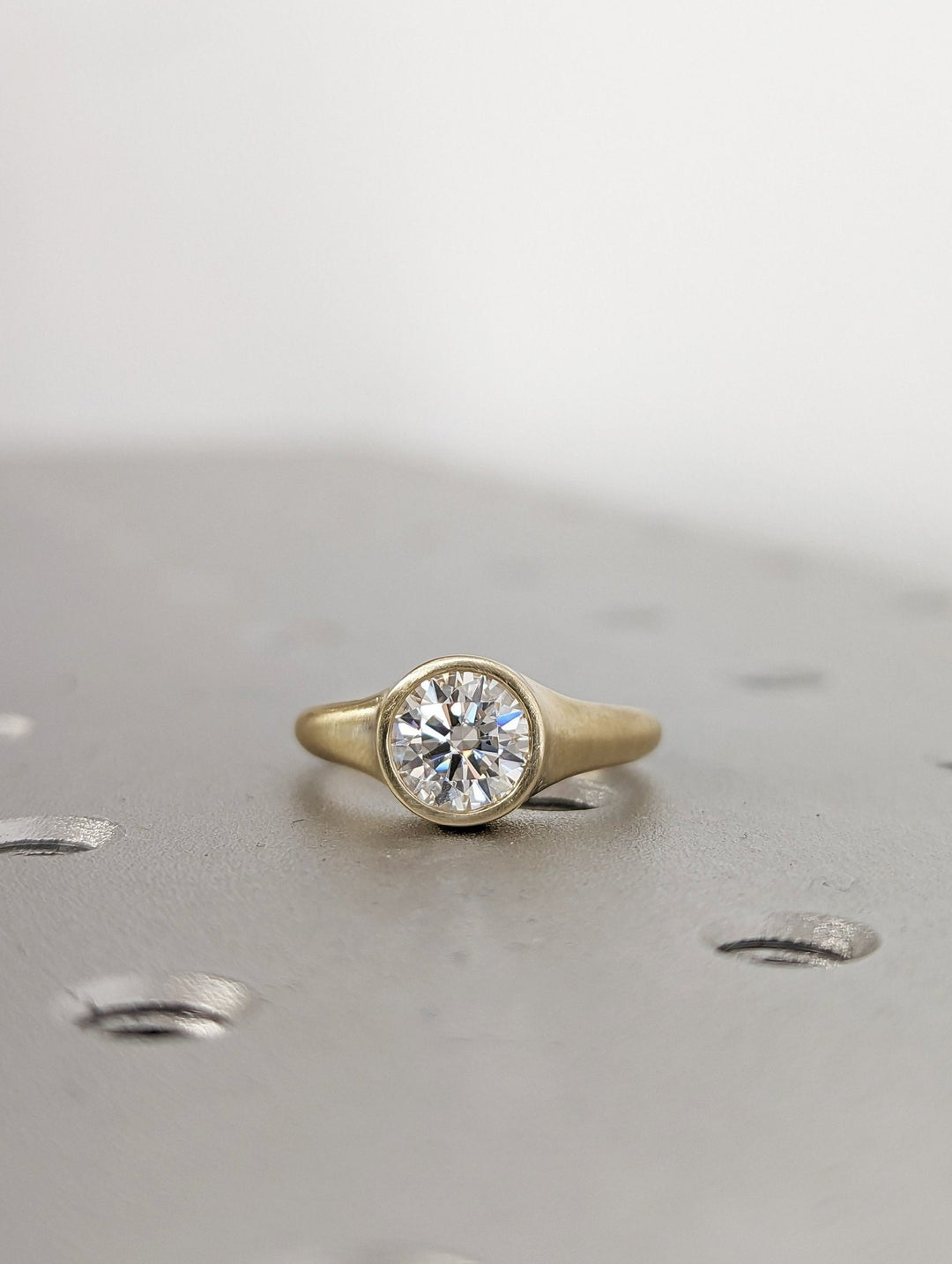 Buy 1.0CT round bezel lab grown diamond engagement ring online