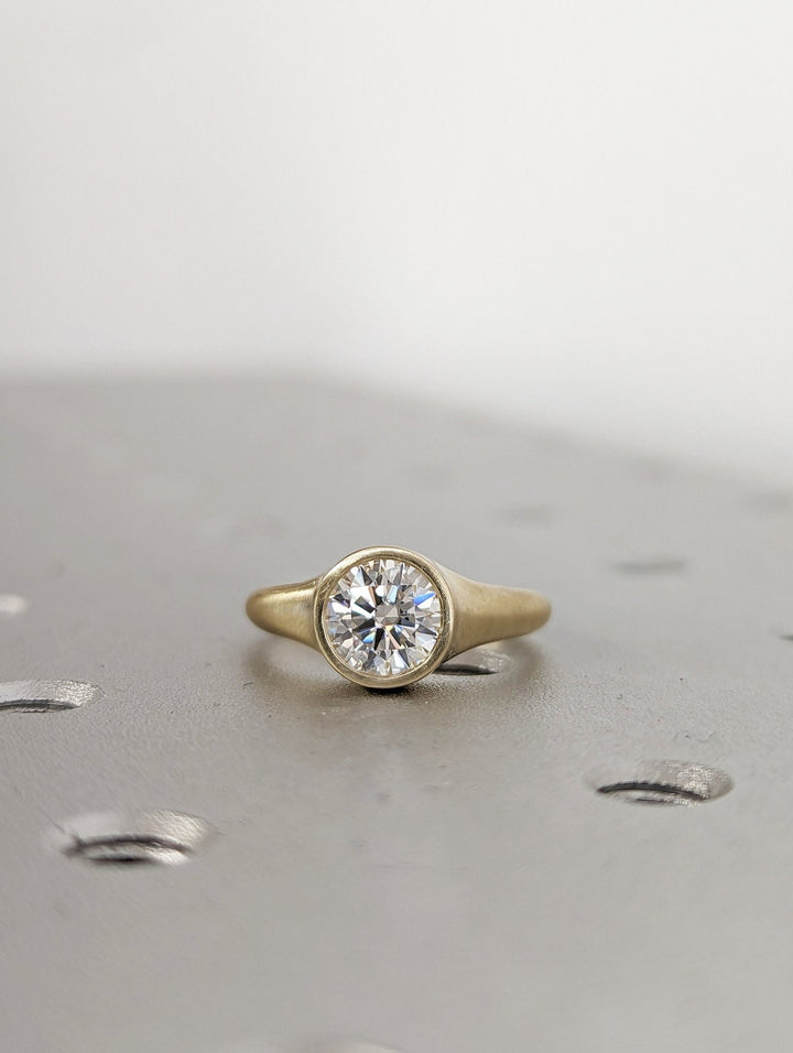 Buy 1.0CT round bezel lab grown diamond engagement ring online