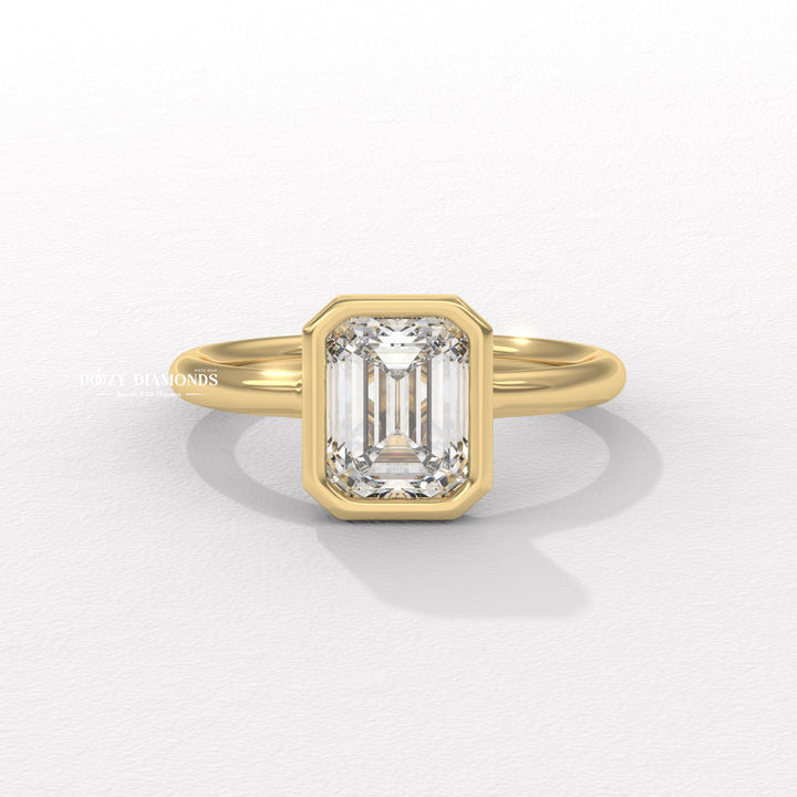 Discover emerald bezel lab grown diamond engagement ring online
