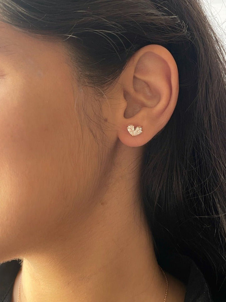 Pear F - VVS Lab - Grown Diamond Two Stone Stud Earrings - Doozy Diamonds
