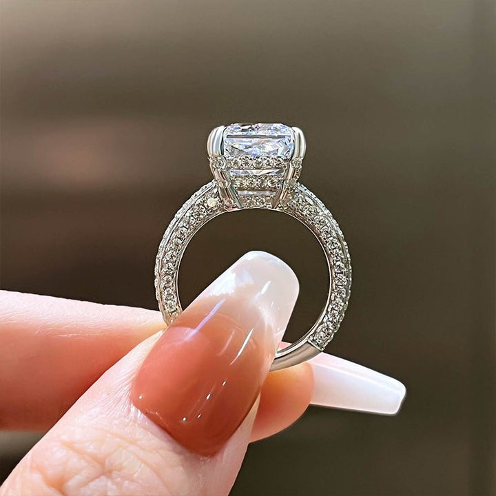 Shop the radiant cut hidden halo engagement ring collection online