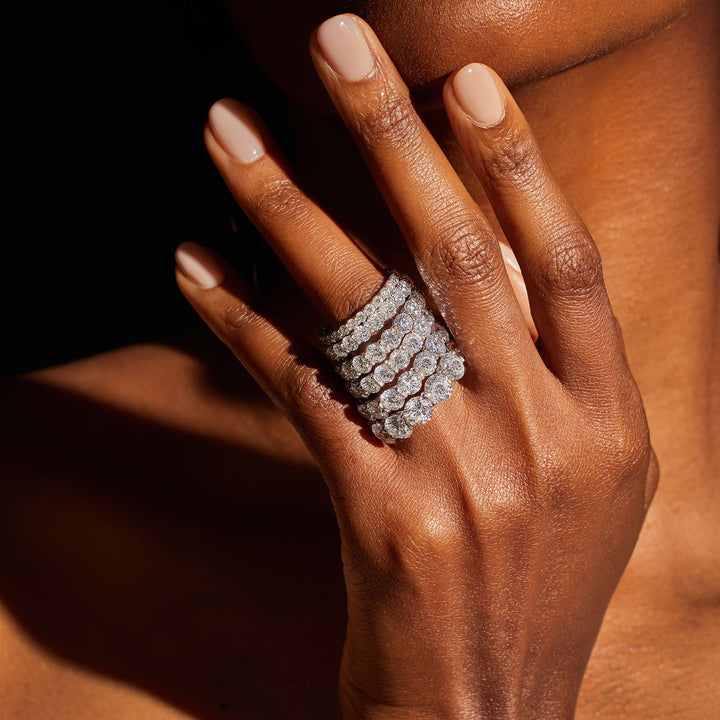 Round FG - VS1 Lab Grown Diamond Full Eternity Dainty Band - Doozy Diamonds