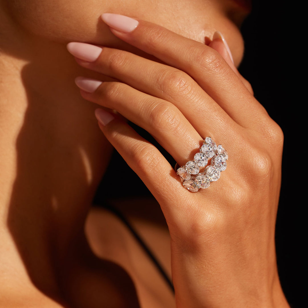 Oval FG - VS1 Lab Grown Diamond Five Stone Stacking Band - Doozy Diamonds