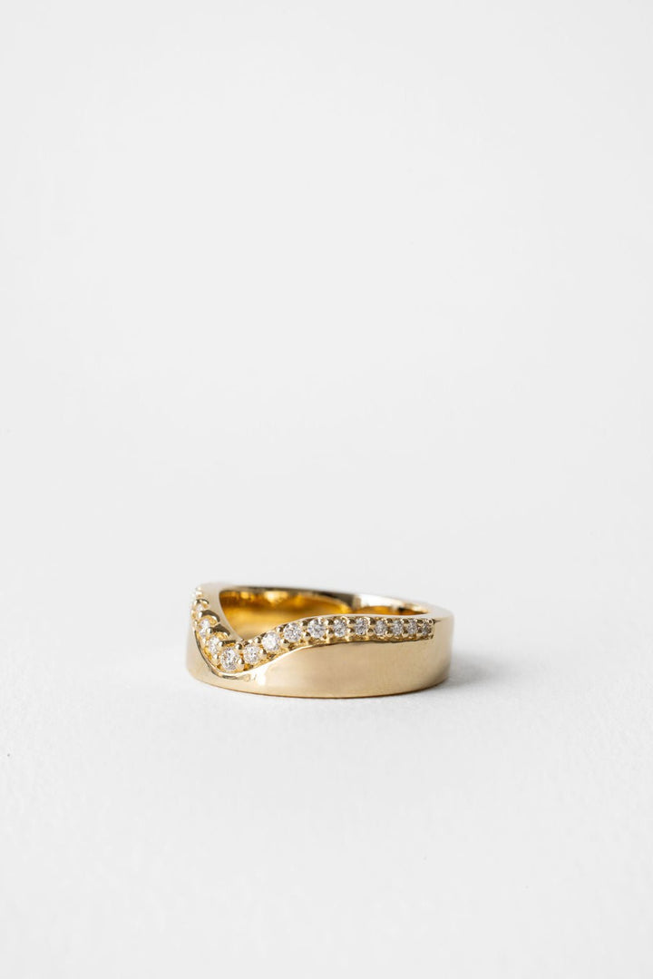 2.0ct Rose Cut Cushion F - VS Lab Grown Wave Diamond Wedding Ring Set - Doozy Diamonds