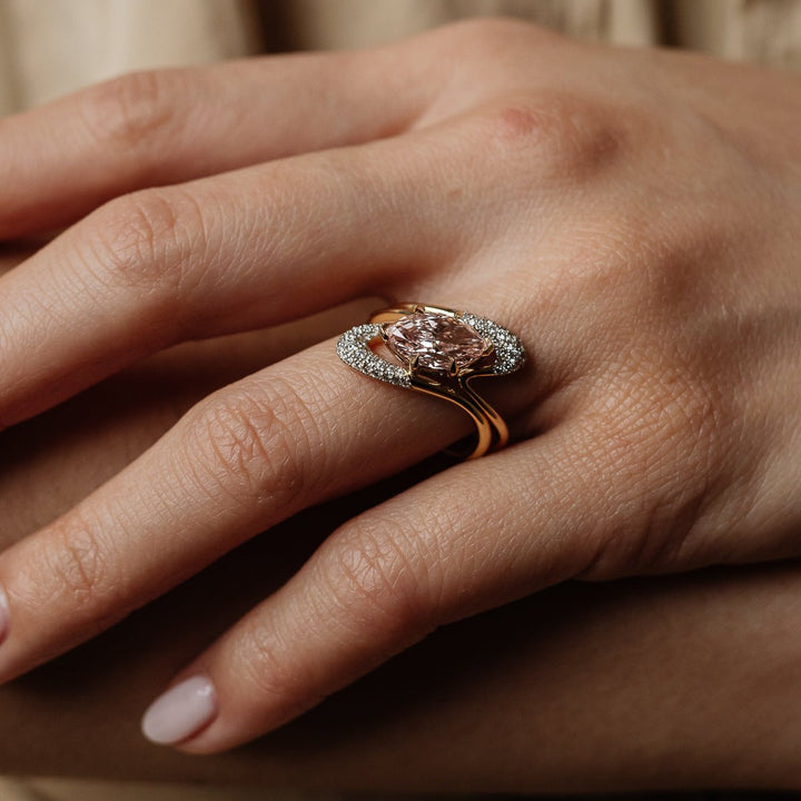 1.50CT - 2.50CT Pink Marquise Lab Grown Diamond Unique Engagement Ring - Doozy Diamonds