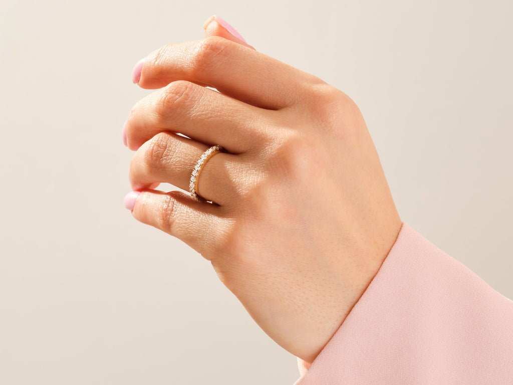 Ethically sourced round diamond eternity band