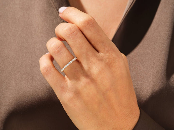 Ethically sourced round diamond eternity band