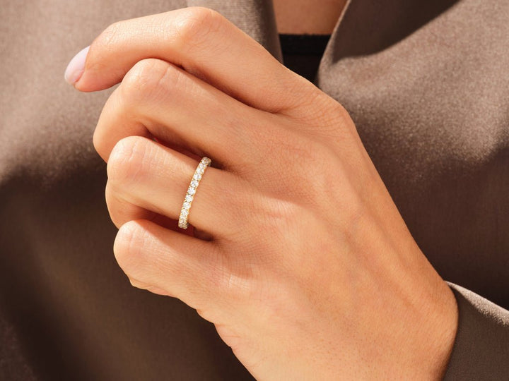 Ethically sourced round diamond eternity band