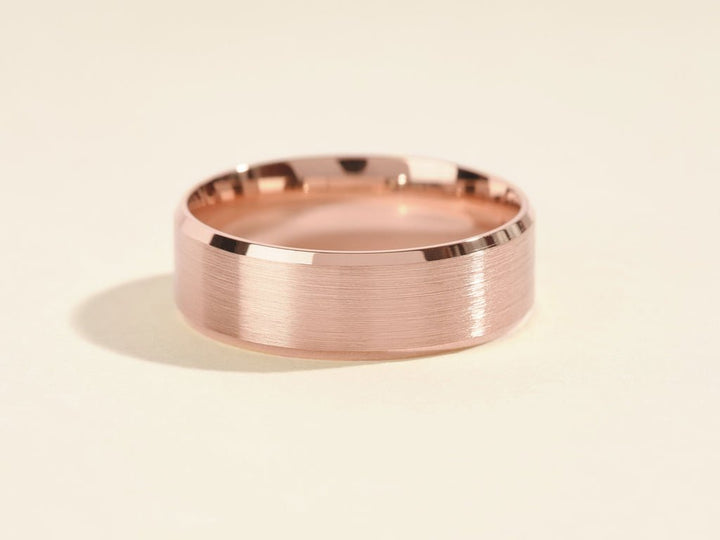 7mm Matte Brushed Beveled Edge Men's Wedding Band - Doozy Diamonds