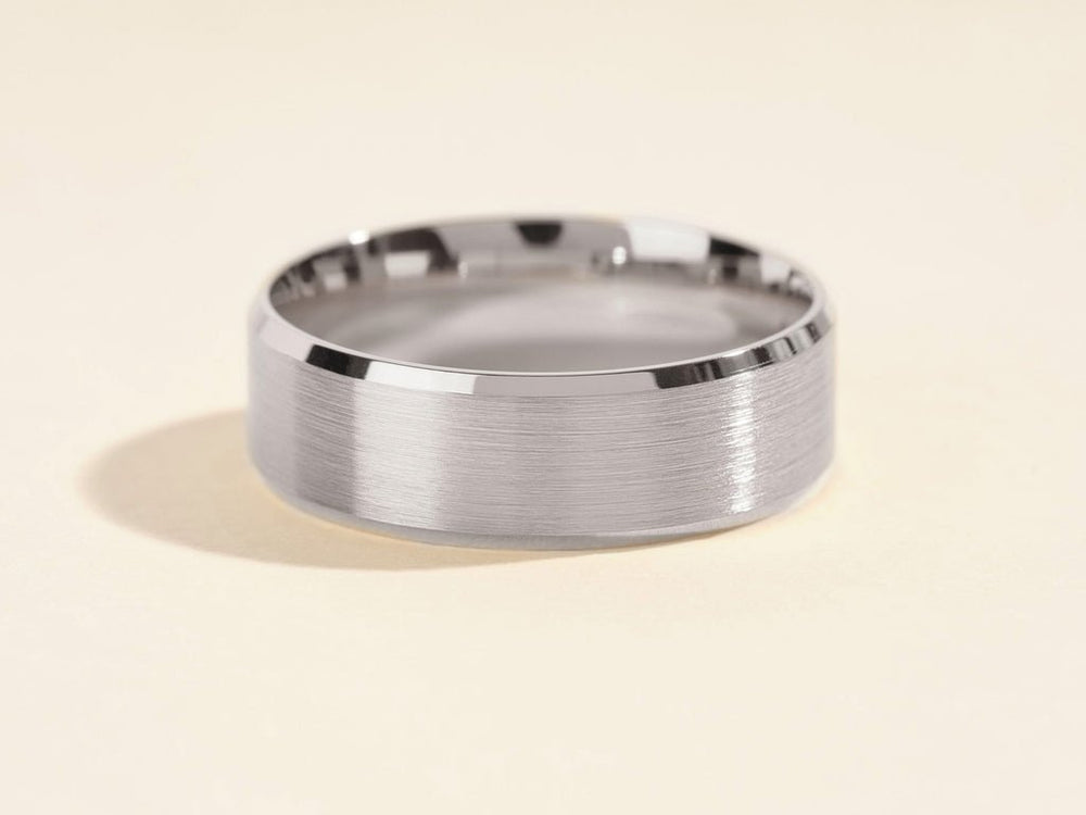 7.0mm Beveled Edge Men's Gold Wedding Band - Doozy Diamonds