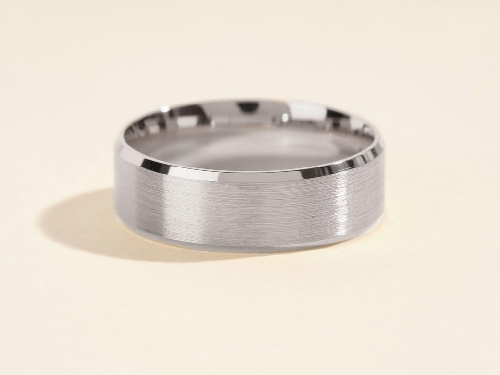 7.0mm Beveled Edge Men's Gold Wedding Band - Doozy Diamonds