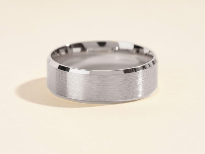7.0mm Beveled Edge Men's Gold Wedding Band - Doozy Diamonds