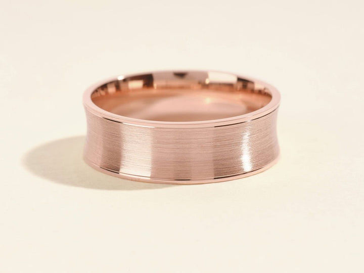 7.0mm Matte Brushed Concave Wedding Band Anniversary Gift For Him - Doozy Diamonds
