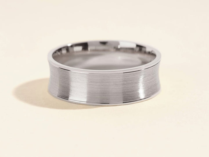 7.0mm Matte Brushed Concave Wedding Band Anniversary Gift For Him - Doozy Diamonds