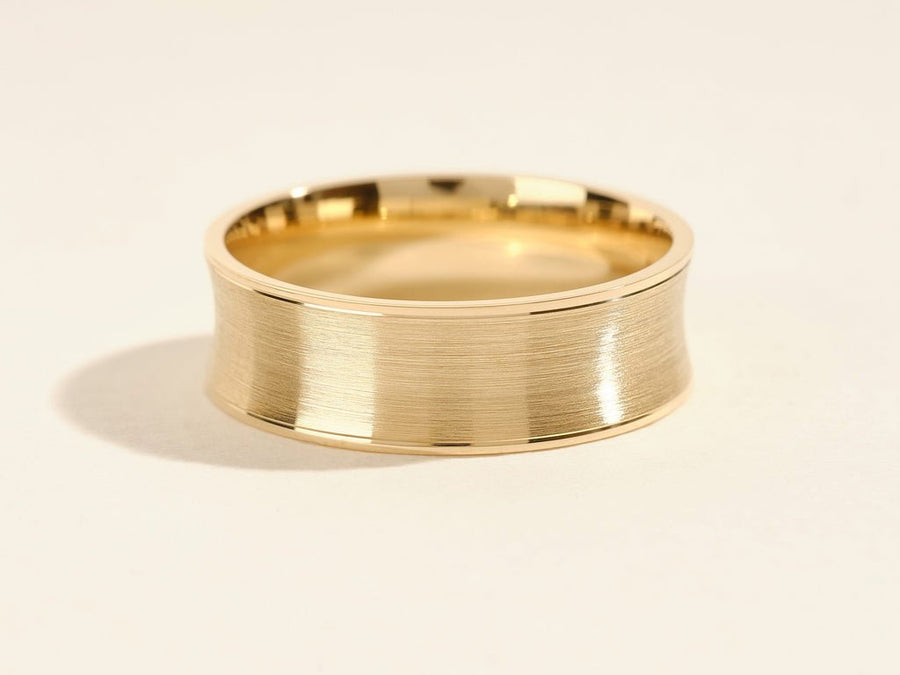 7.0mm Matte Brushed Concave Wedding Band Anniversary Gift For Him - Doozy Diamonds