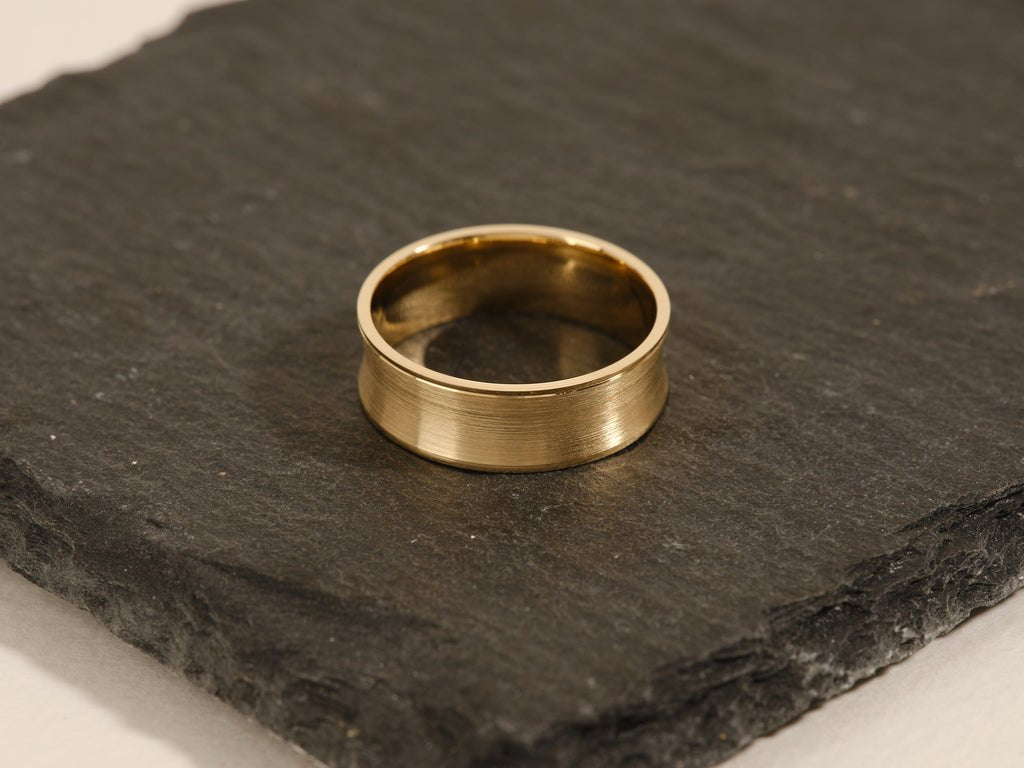 7.0mm Matte Brushed Concave Wedding Band Anniversary Gift For Him - Doozy Diamonds