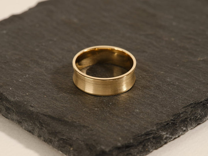 7.0mm Matte Brushed Concave Wedding Band Anniversary Gift For Him - Doozy Diamonds