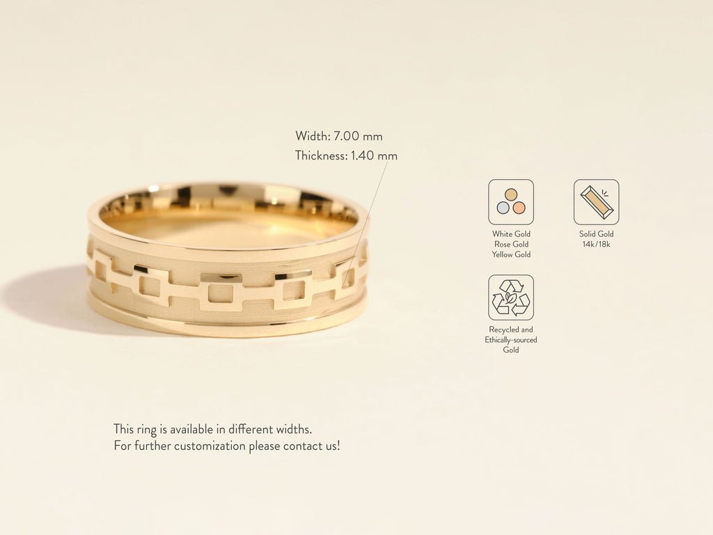 7.0mm Men's Wedding Band Celtic Pattern - Doozy Diamonds
