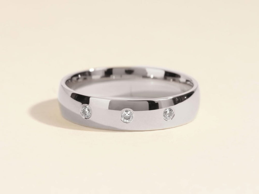 5mm Flush Lab Grown Round Men's Wedding Band Anniversary Gift - Doozy Diamonds