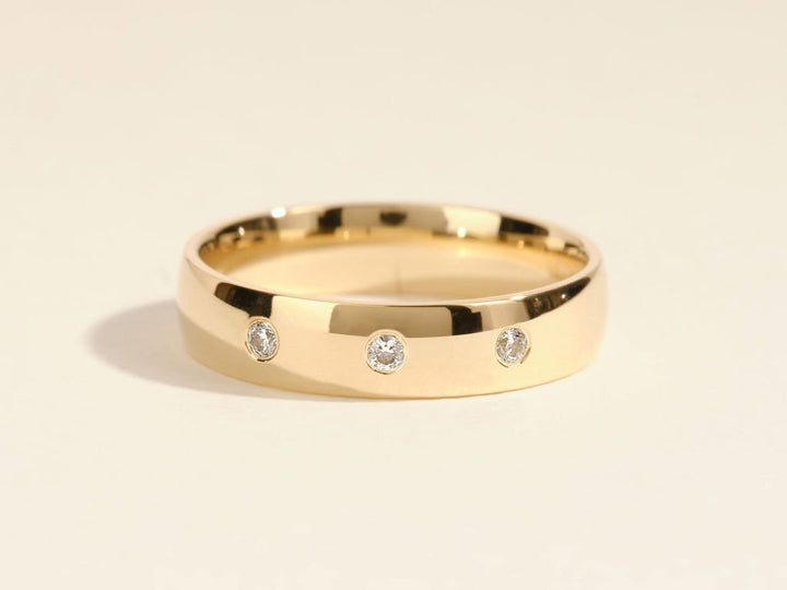 5mm Flush Lab Grown Round Men's Wedding Band Anniversary Gift - Doozy Diamonds