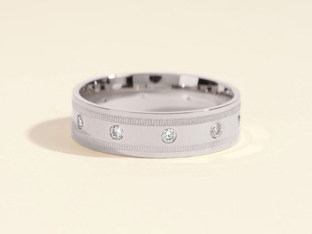 0.30CT Round Cut Ten - Stone Lab Grown Diamond Men's Wedding Band - Doozy Diamonds