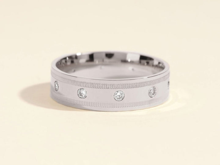 0.30CT Round Cut Ten - Stone Lab Grown Diamond Men's Wedding Band - Doozy Diamonds