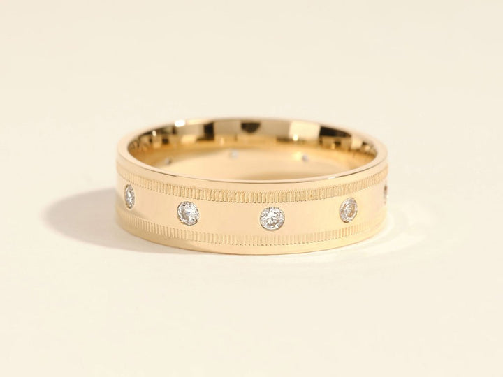 0.30CT Round Cut Ten - Stone Lab Grown Diamond Men's Wedding Band - Doozy Diamonds