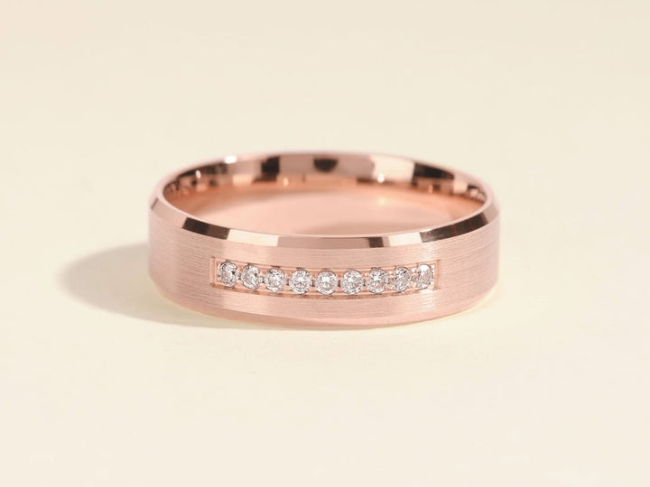 0.14CT Round Cut Nine - Stone Lab Grown Diamond Men's Wedding Band - Doozy Diamonds